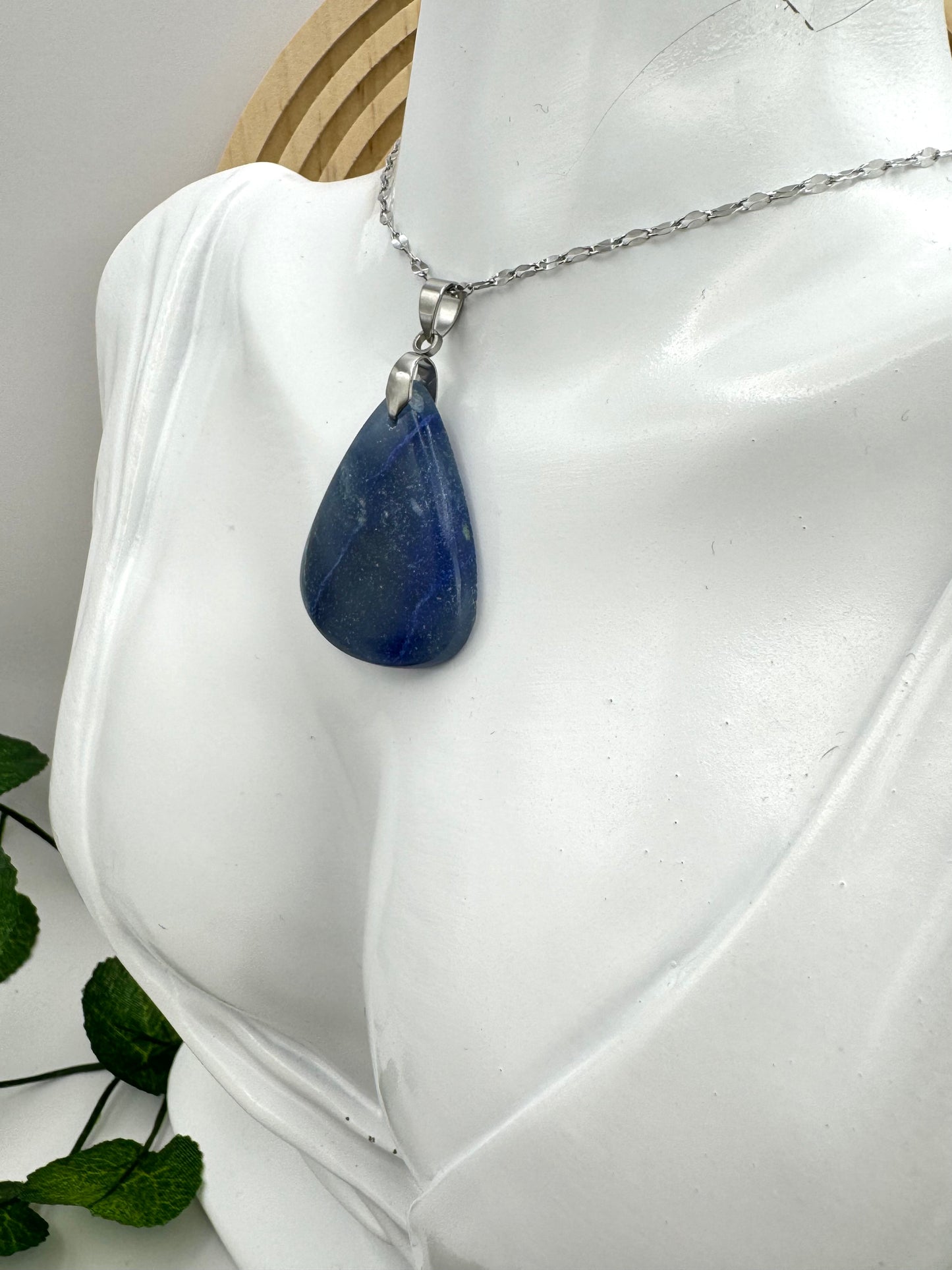 Pendentif Quartz Bleu goutte