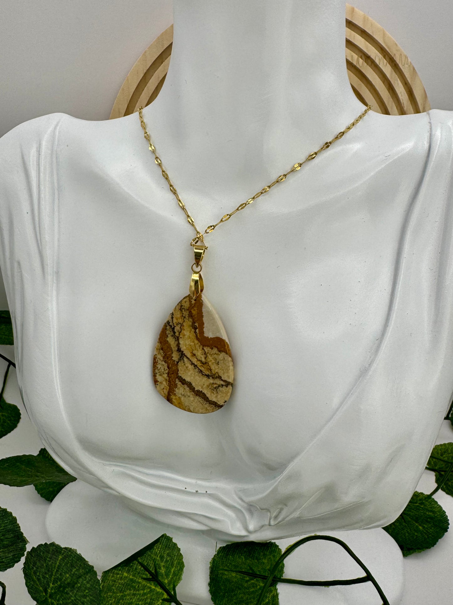 Pendentif Jaspe Paysage goutte