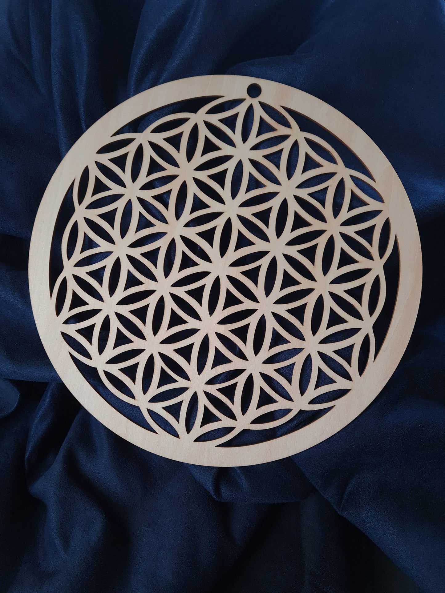 fleur de vie sculptée bois