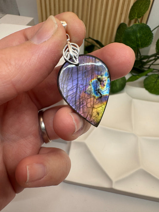 Pendentif Labradorite Multicolore