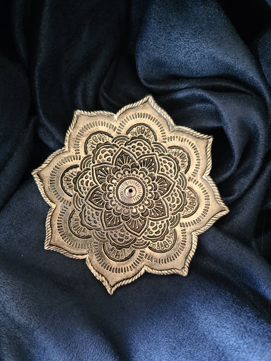 Porte-encens Lotus en métal