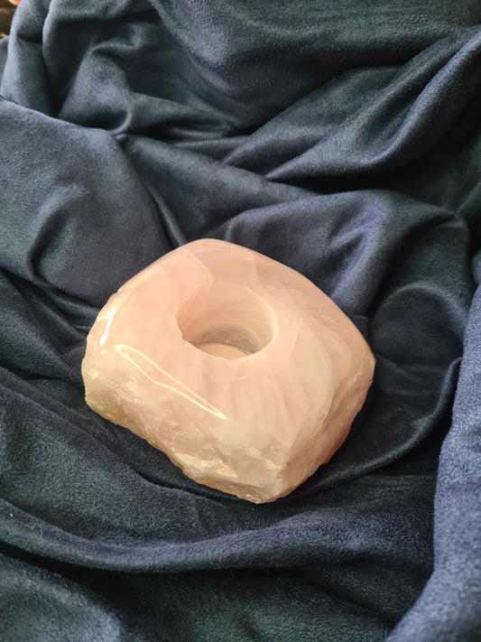 Bougeoirs Quartz Rose Semi poli de qualité Extra