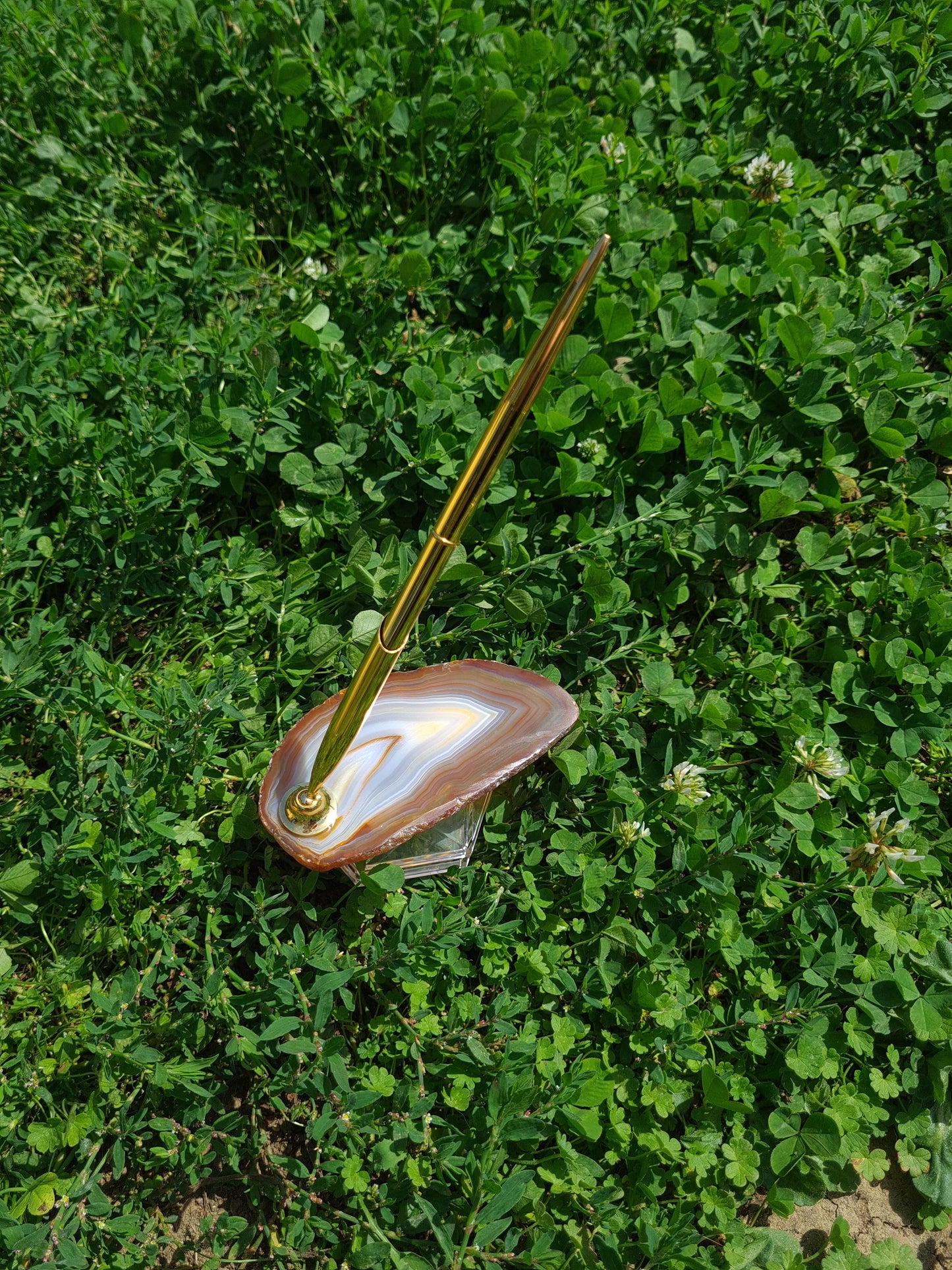 Porte stylo en Agate Naturelle