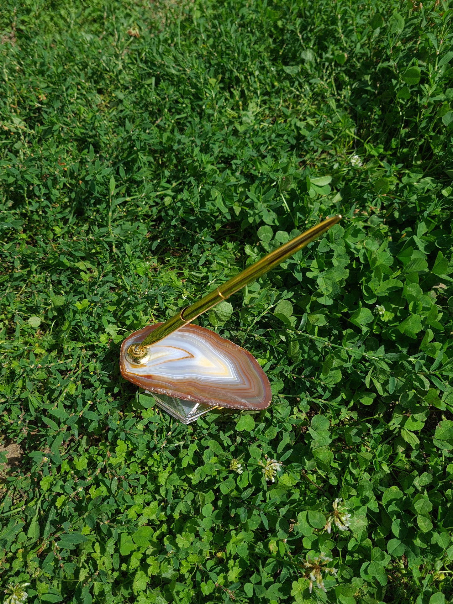 Porte stylo en Agate Naturelle