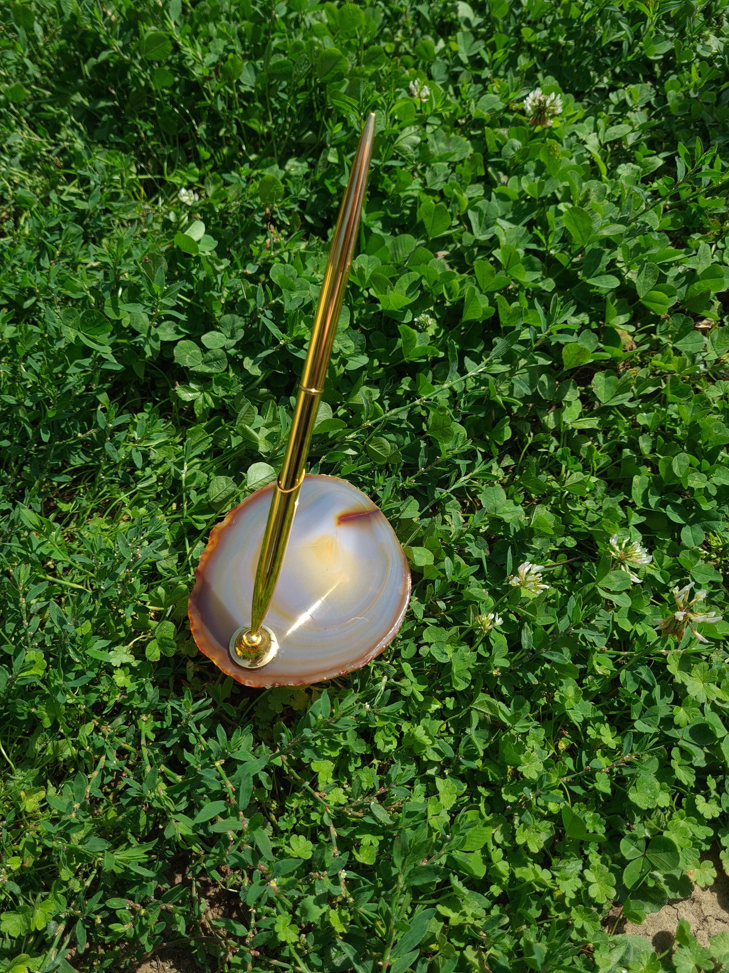 Porte stylo en Agate Naturelle