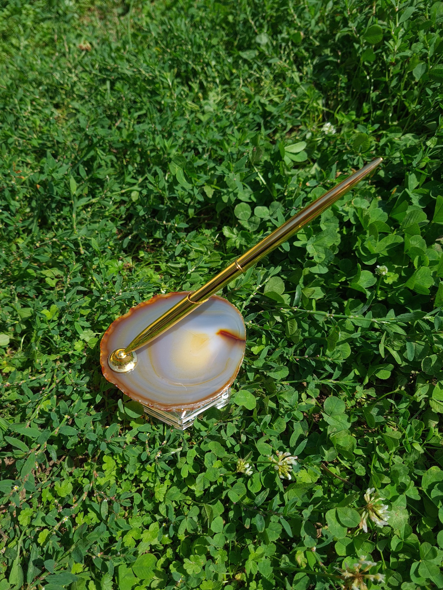 Porte stylo en Agate Naturelle