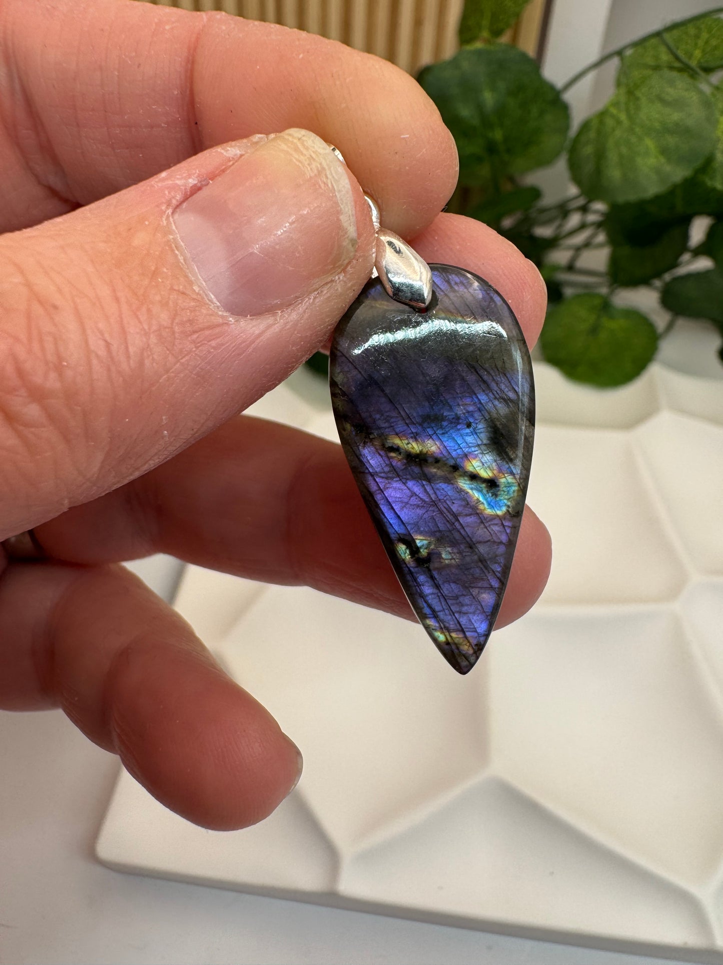 Pendentif Labradorite Multicolore