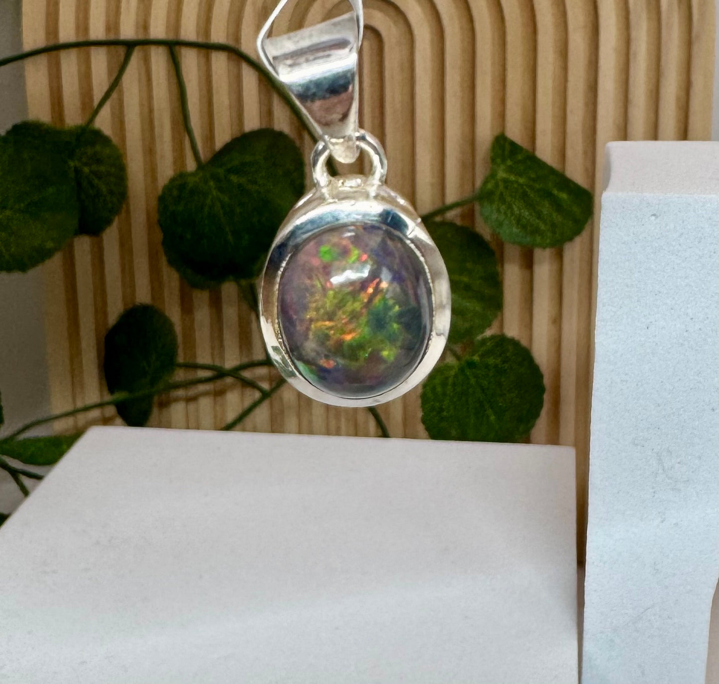 Pendentif Opale Fumé