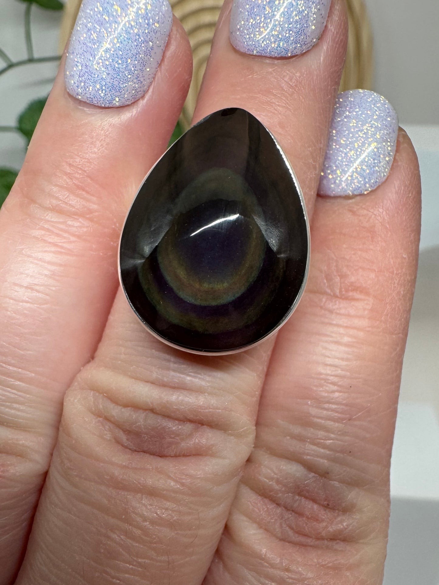 Bague réglable Obsidienne Œil Céleste