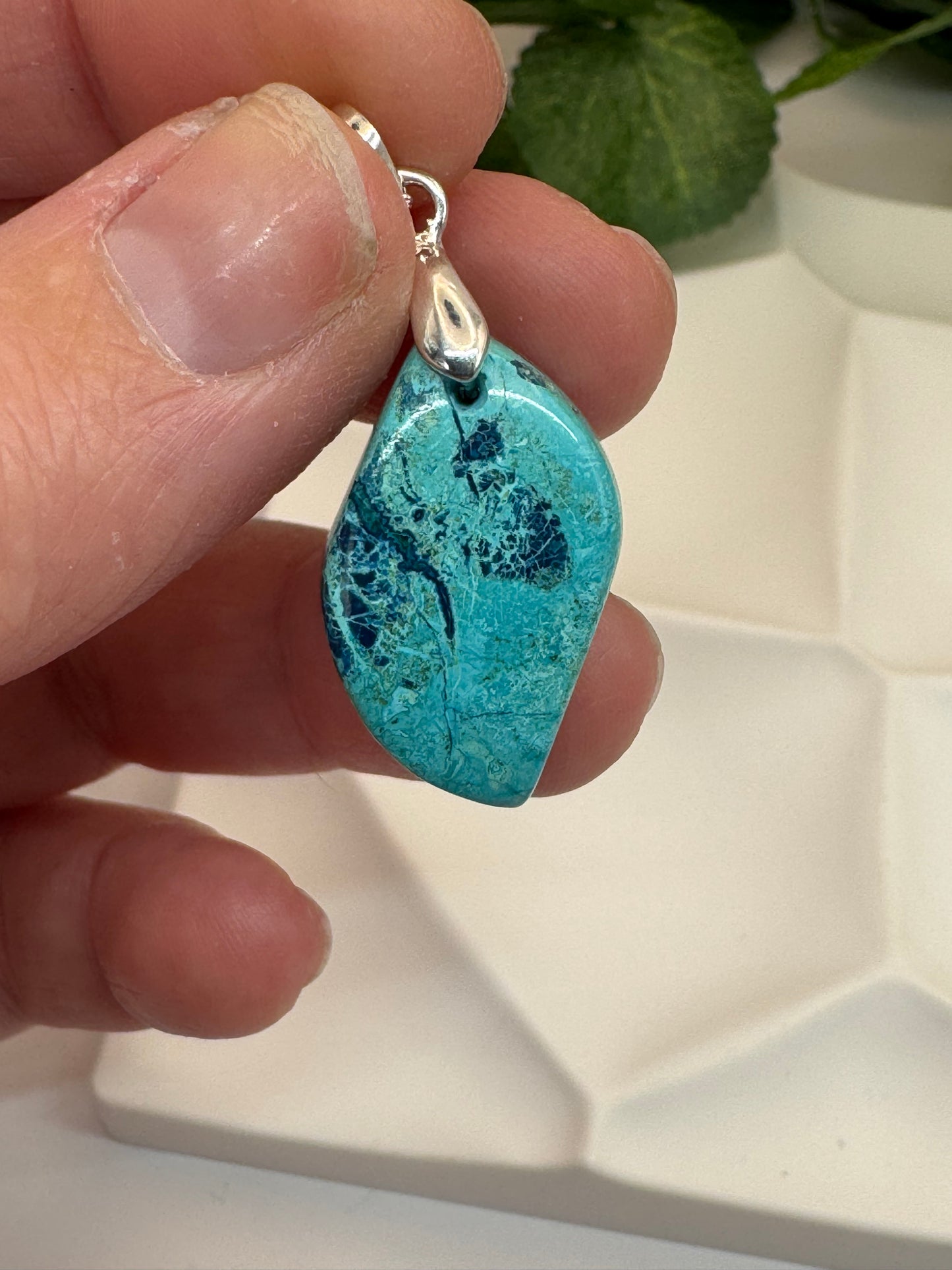 Pendentif Chrysocolle du Pérou