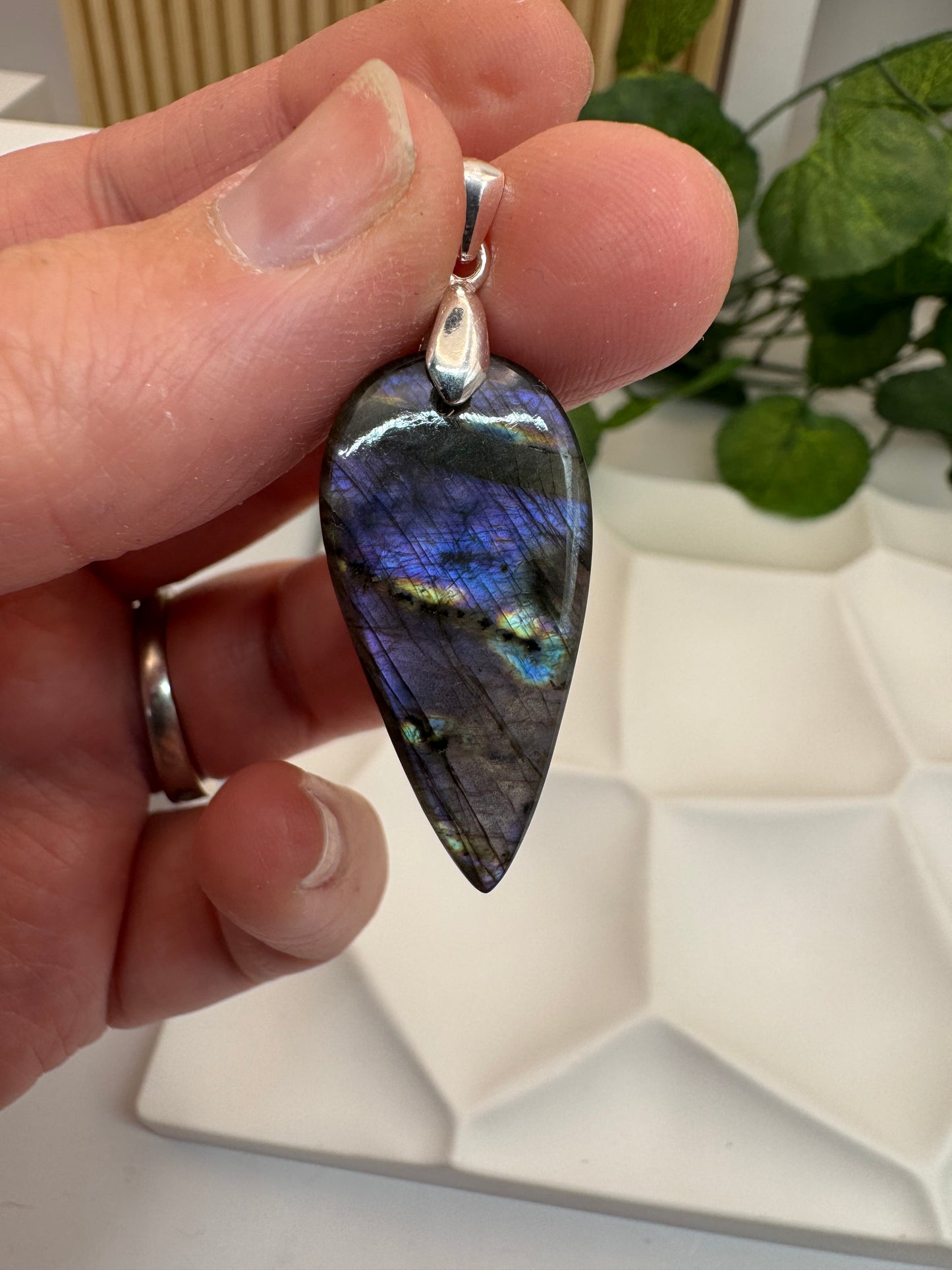 Pendentif Labradorite Multicolore