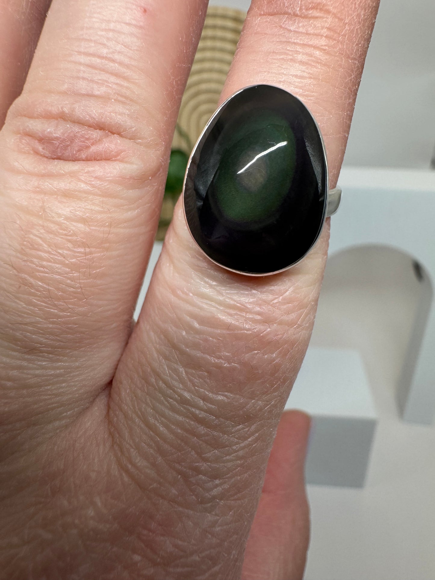 Bague réglable Obsidienne Oeil Céleste