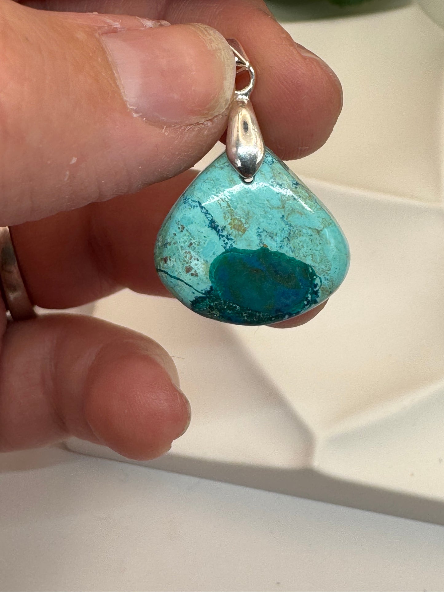 Pendentif Chrysocolle du Pérou
