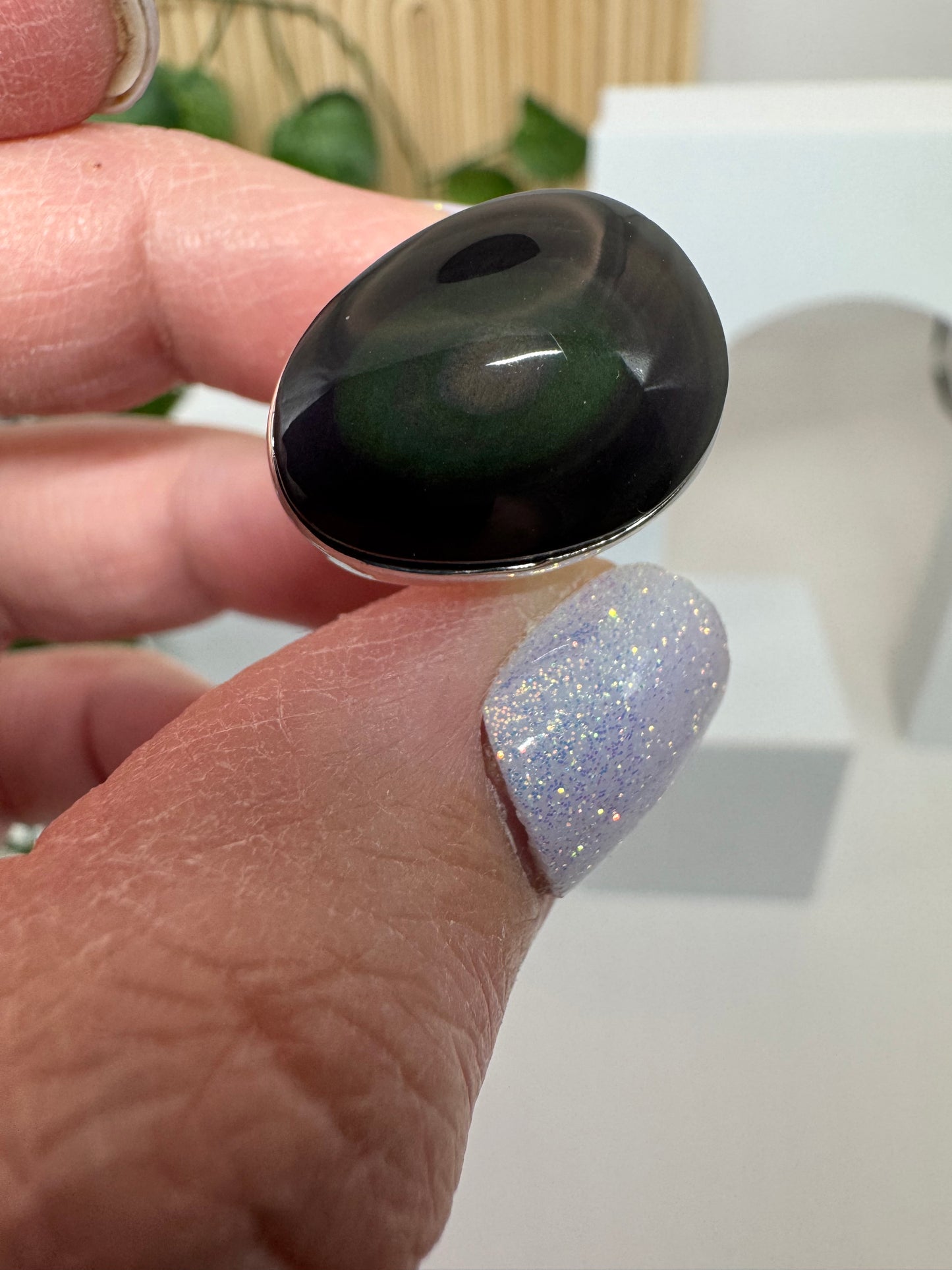 Bague réglable Obsidienne Oeil Céleste