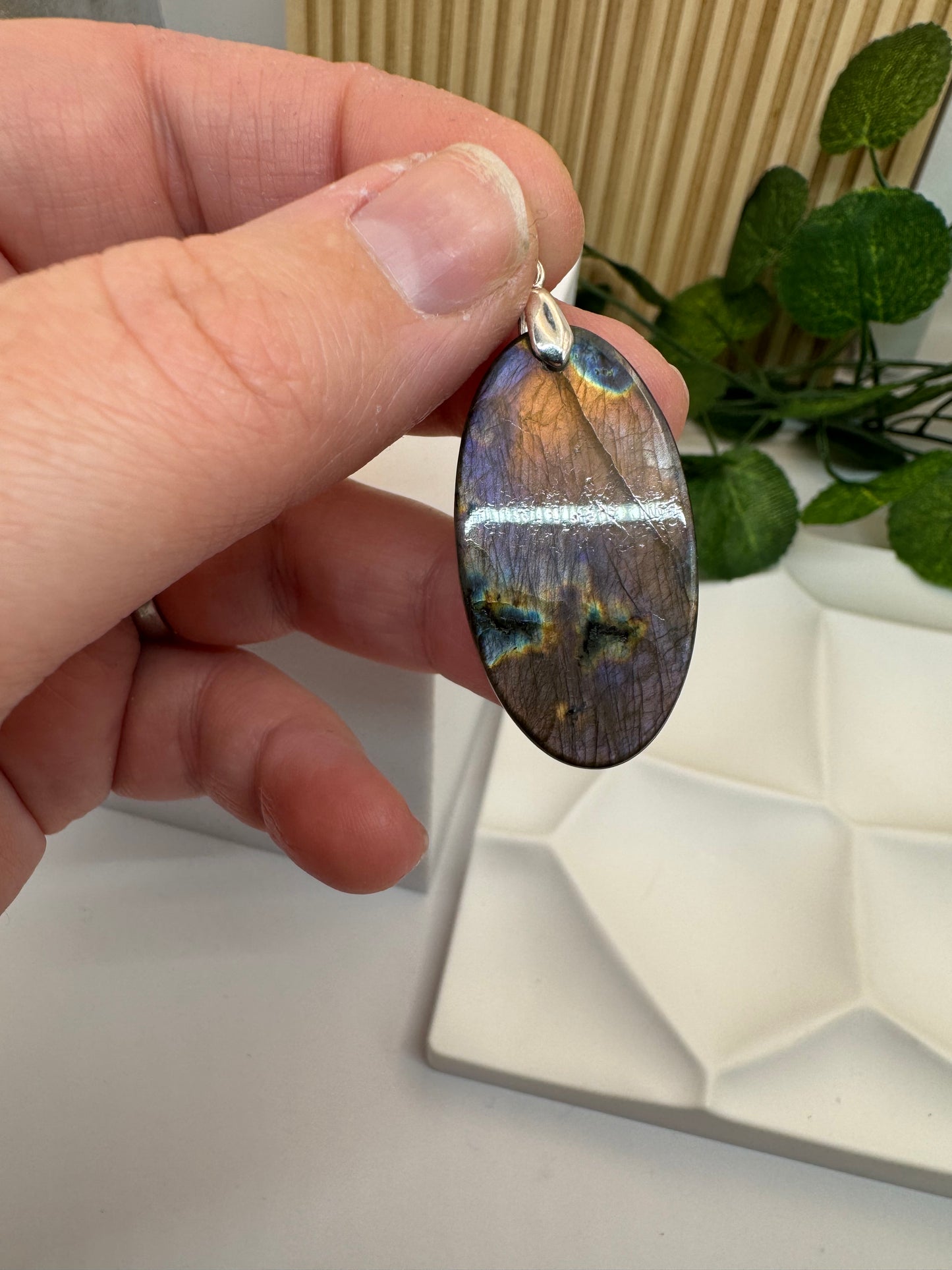 Pendentif Labradorite Multicolore