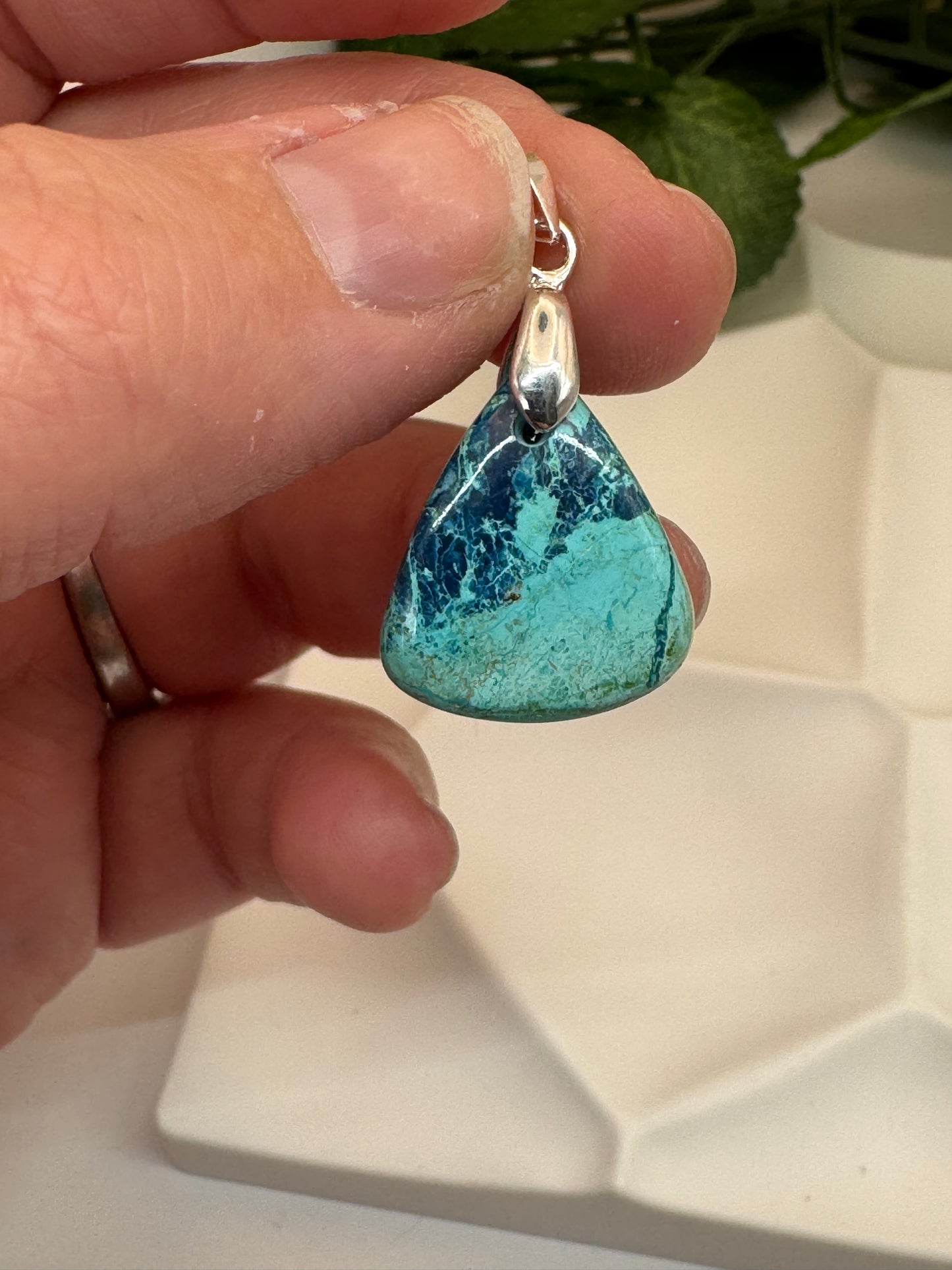 Pendentif Chrysocolle du Pérou