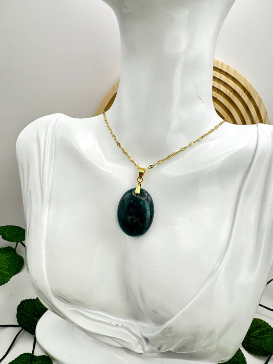 Pendentif Apatite bleu ovale