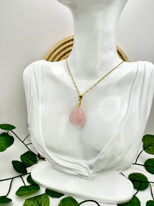 Pendentif Quartz Rose goutte