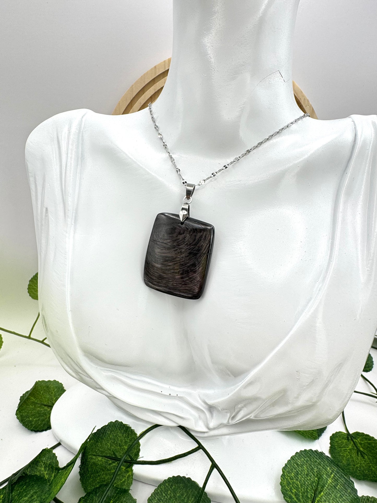 Pendentif Hypersthène rectangulaire