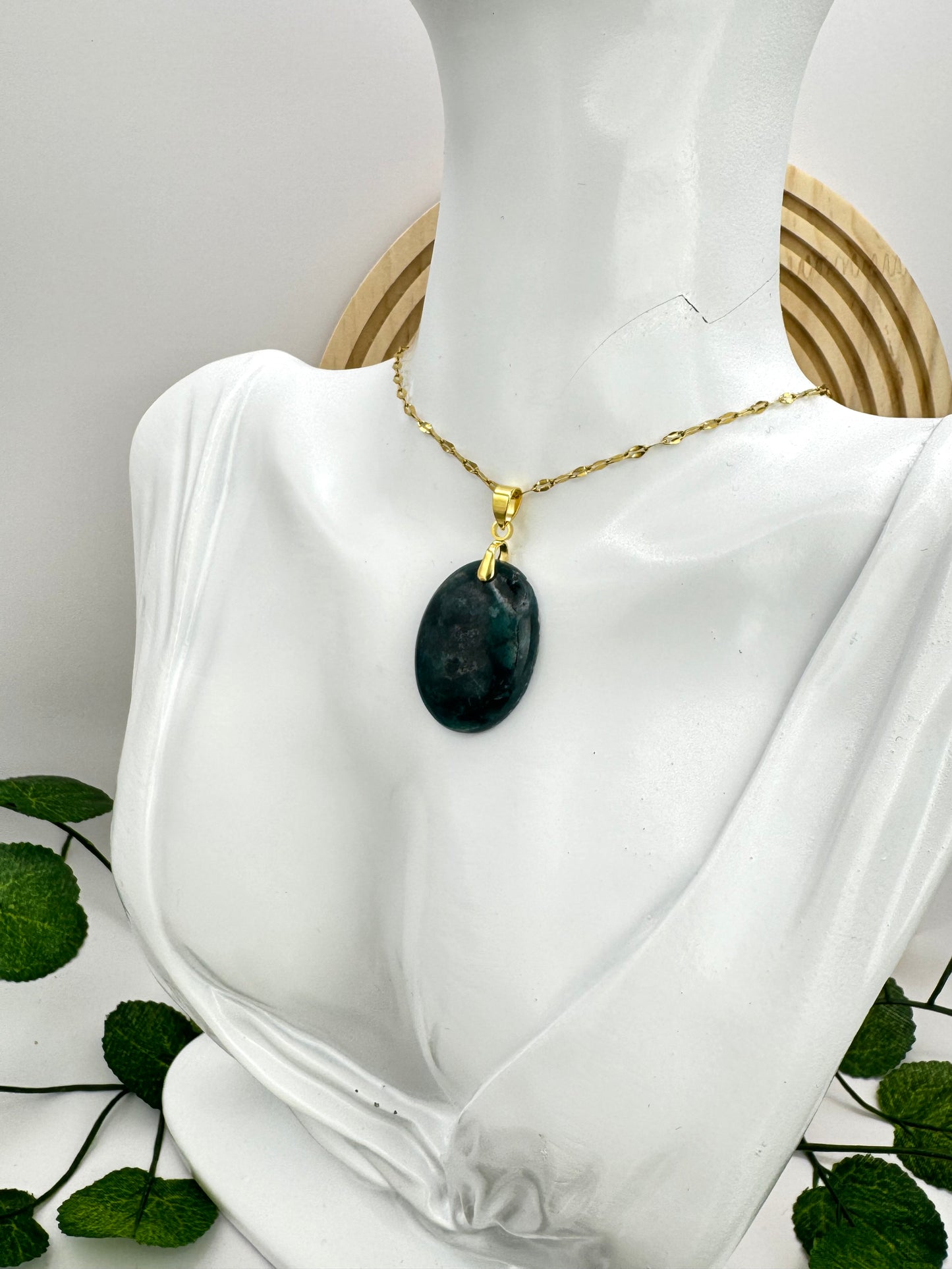 Pendentif Apatite bleu ovale
