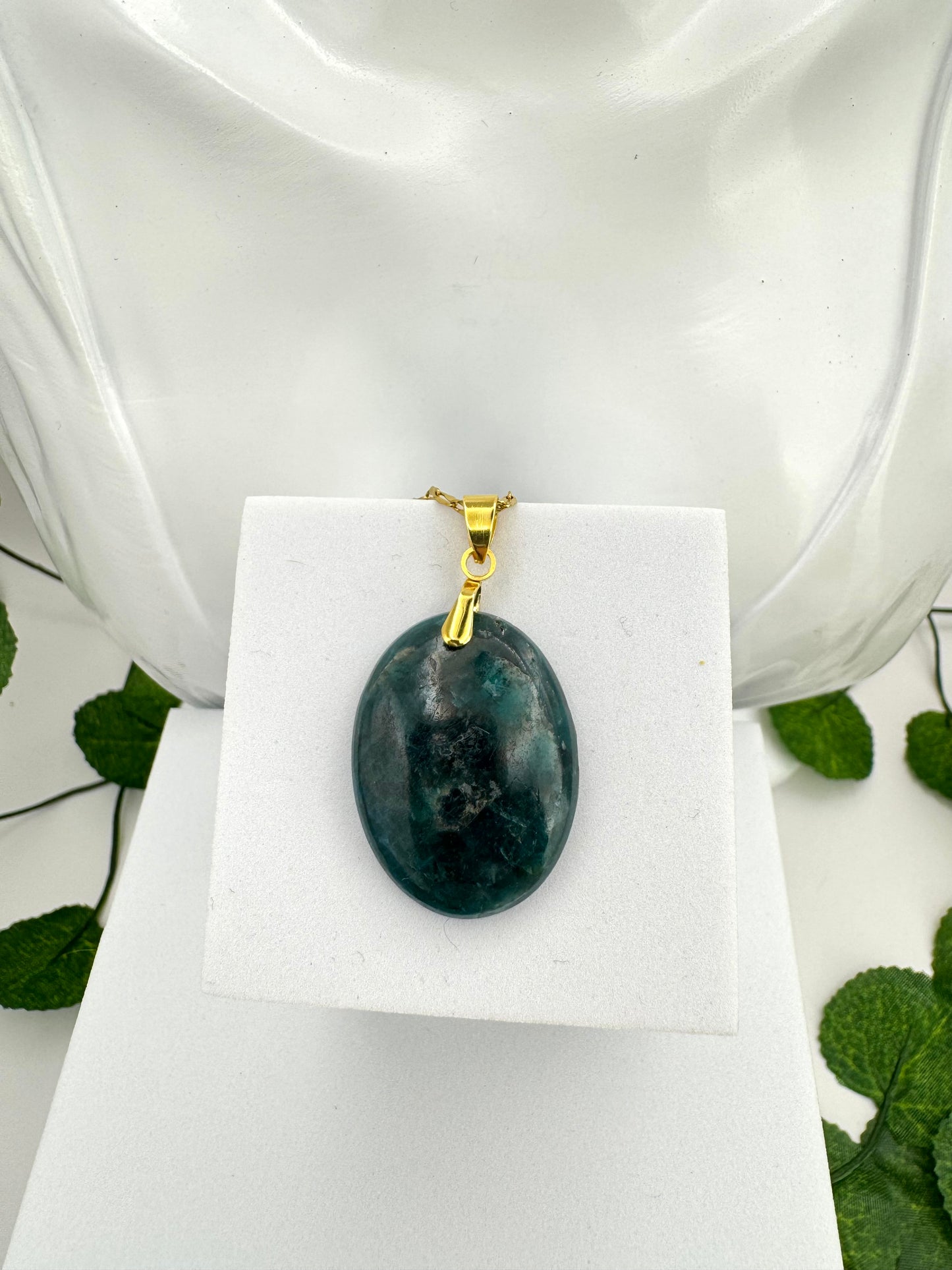 Pendentif Apatite bleu ovale