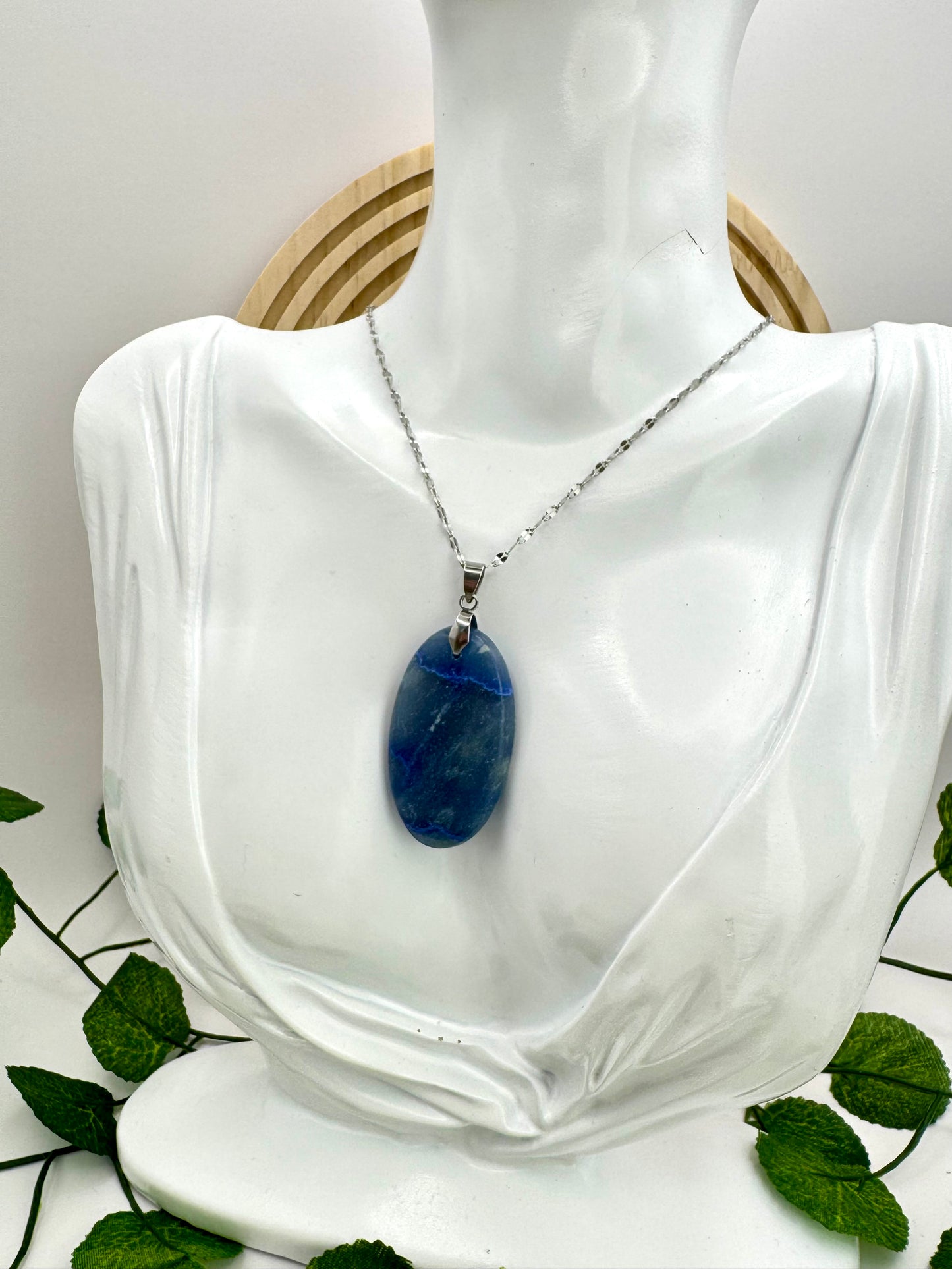 Pendentif Quartz Bleu Ovale