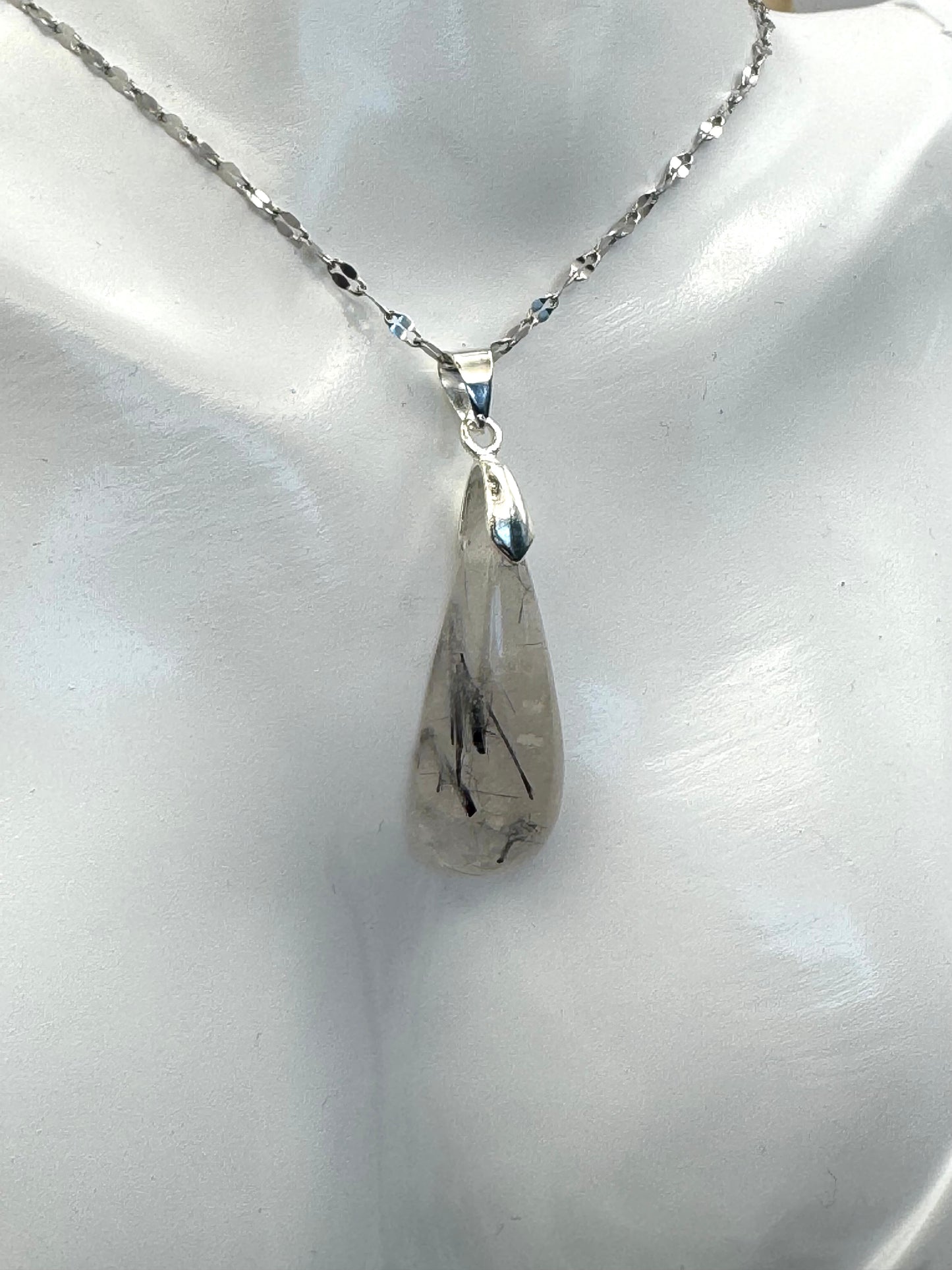 Pendentif Quartz Tourmaline goutte