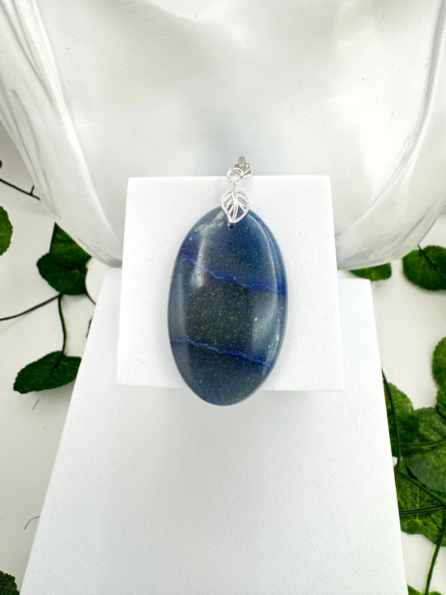 Pendentif Quartz Bleu ovale