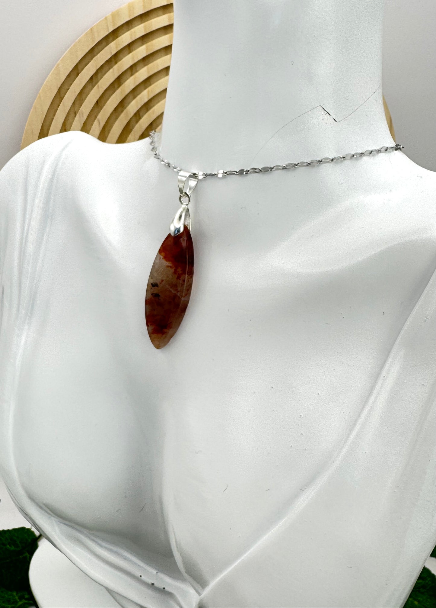 Pendentif Quartz Hématoïde Marquise