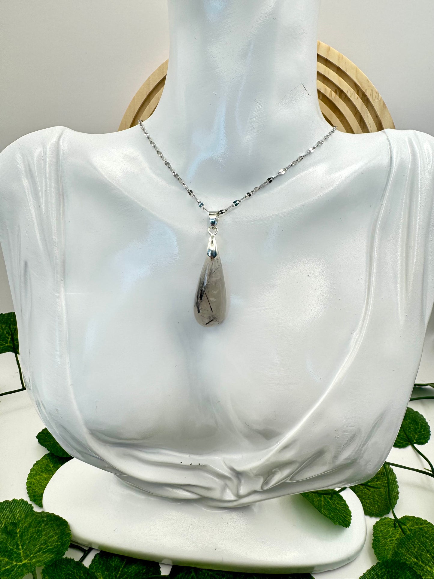 Pendentif Quartz Tourmaline goutte