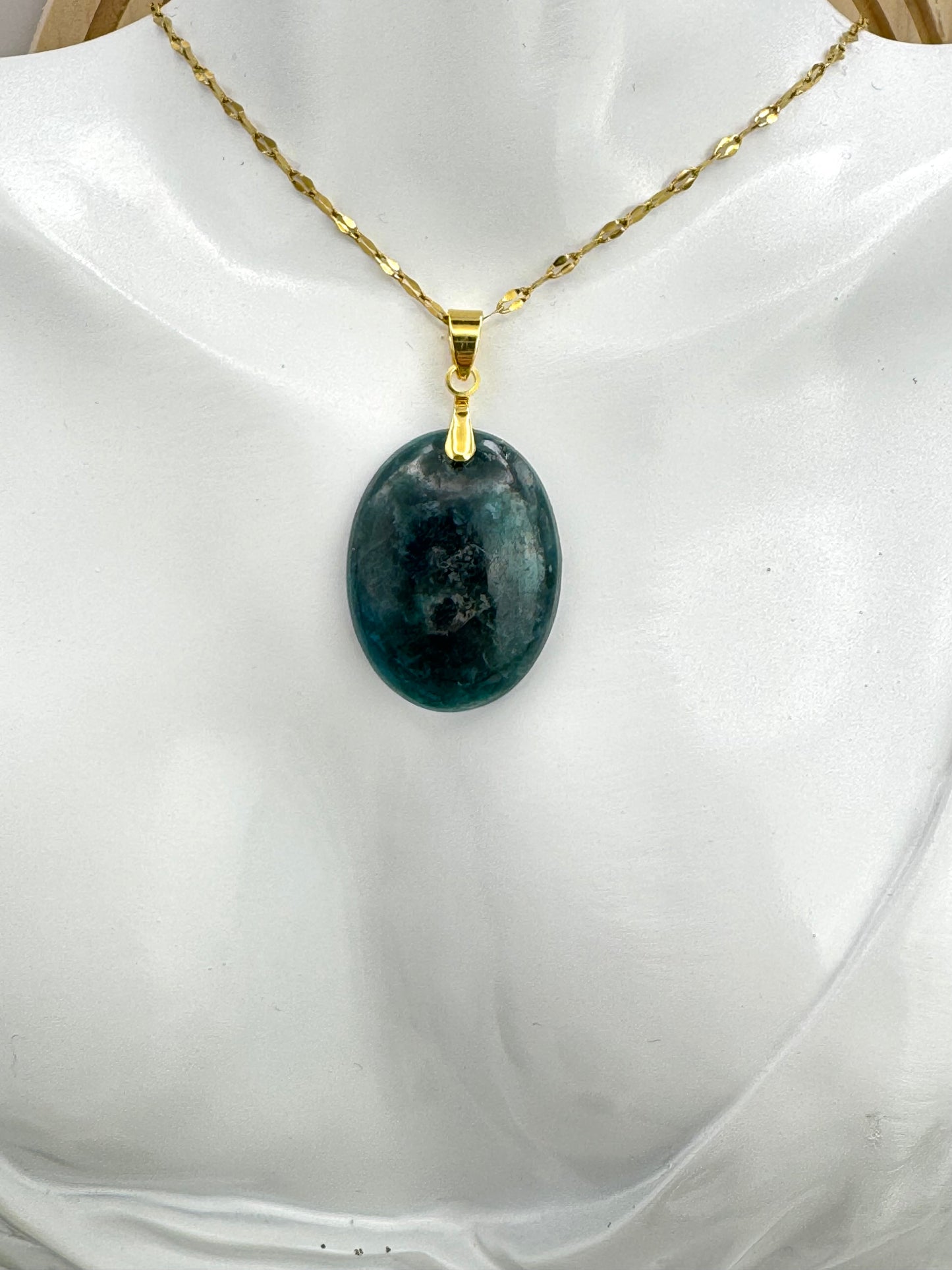 Pendentif Apatite bleu ovale