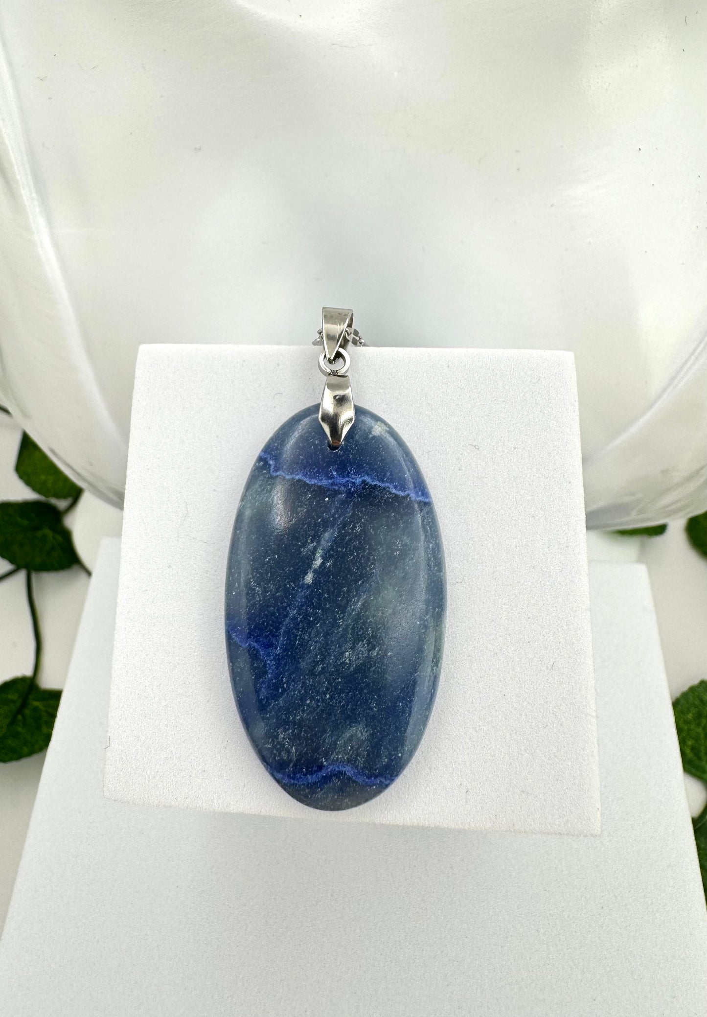 Pendentif Quartz Bleu Ovale