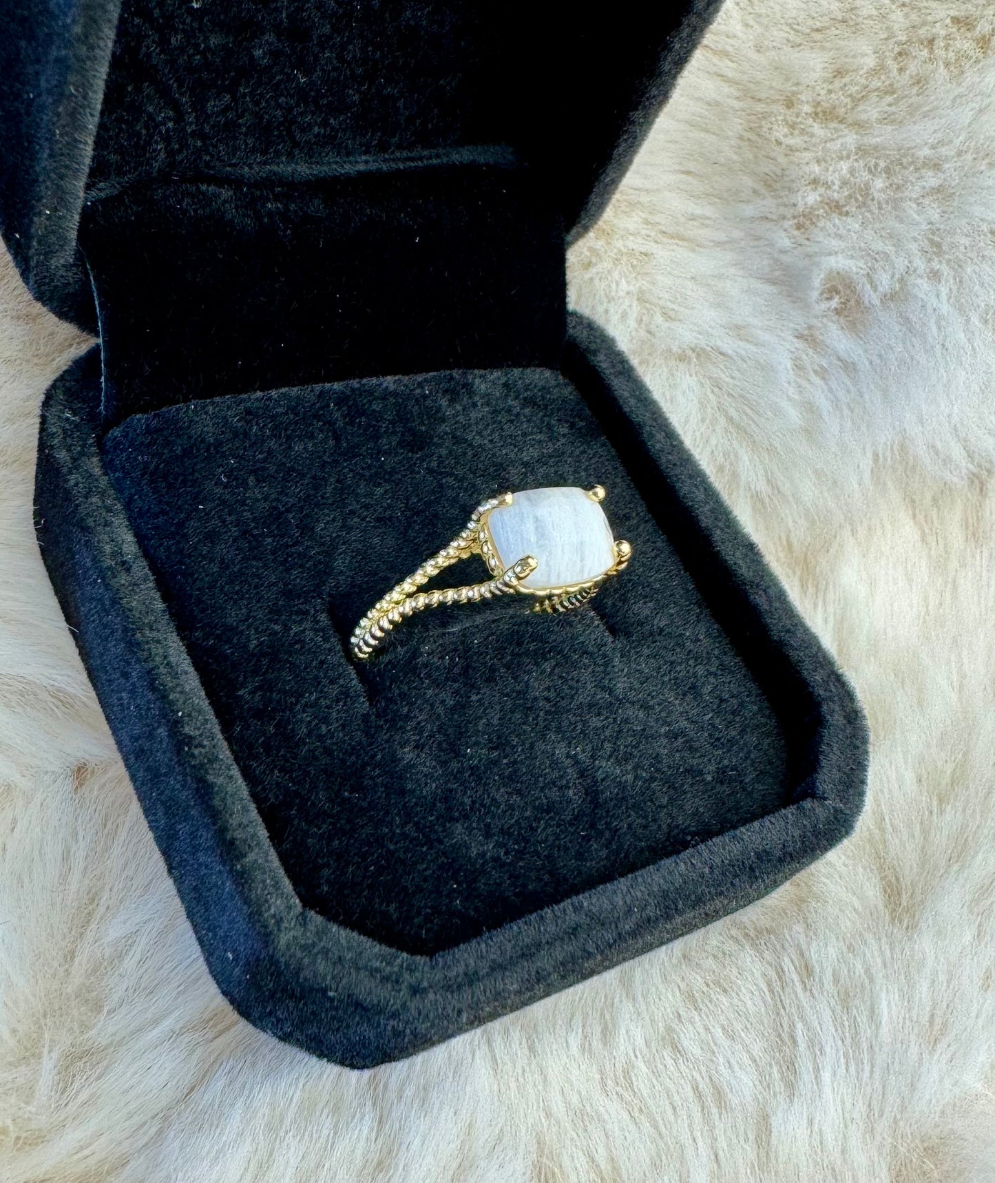 Bague Pierre de lune nacrée Argent 925