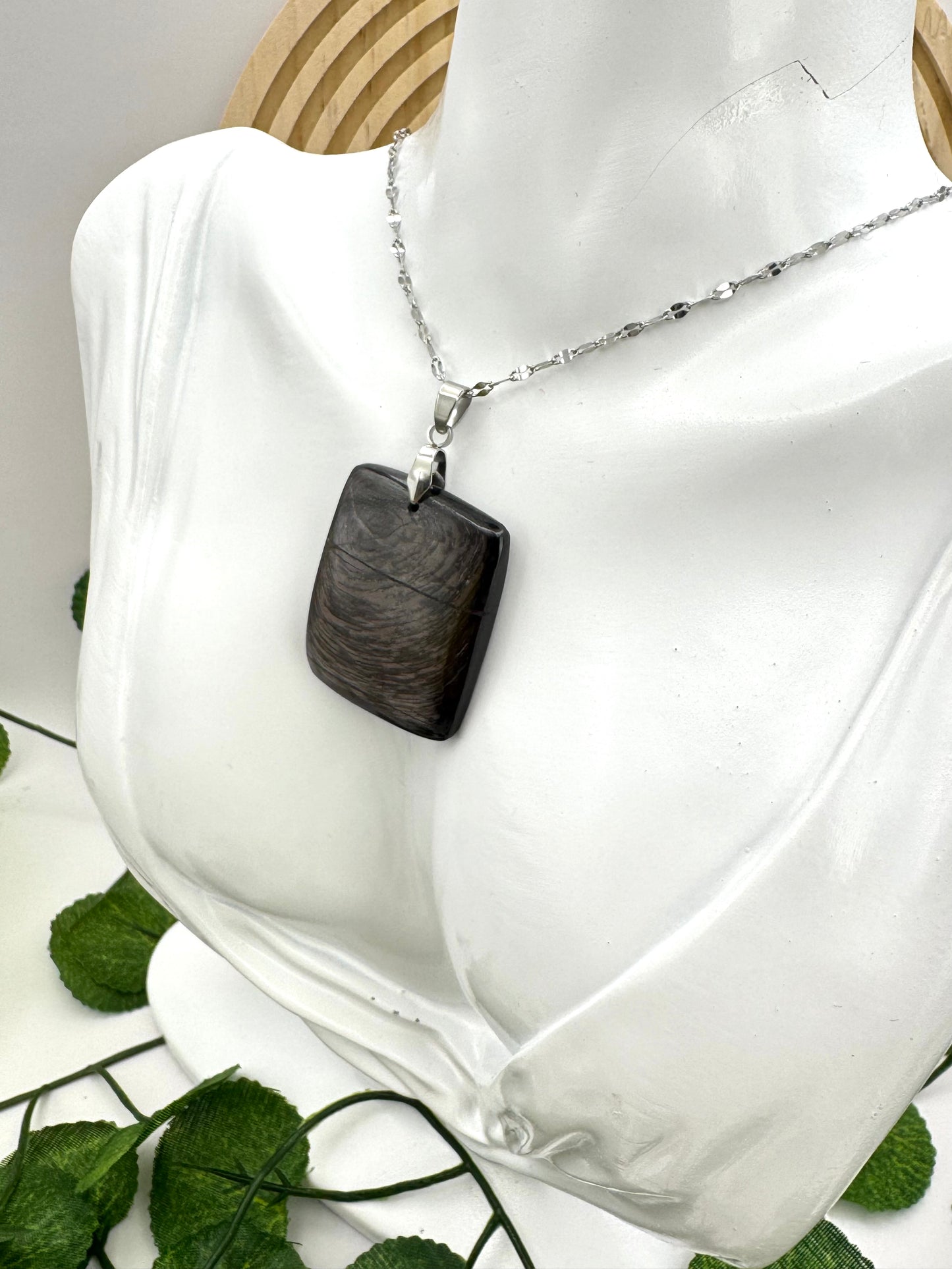 Pendentif Hypersthène rectangulaire