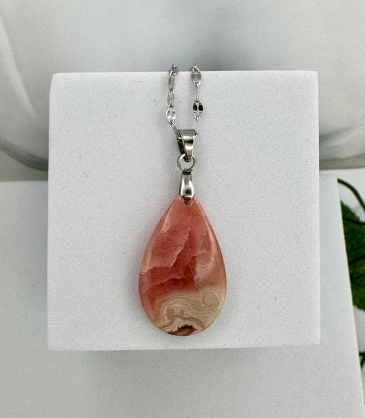 Pendentif Rhodocrosite goutte
