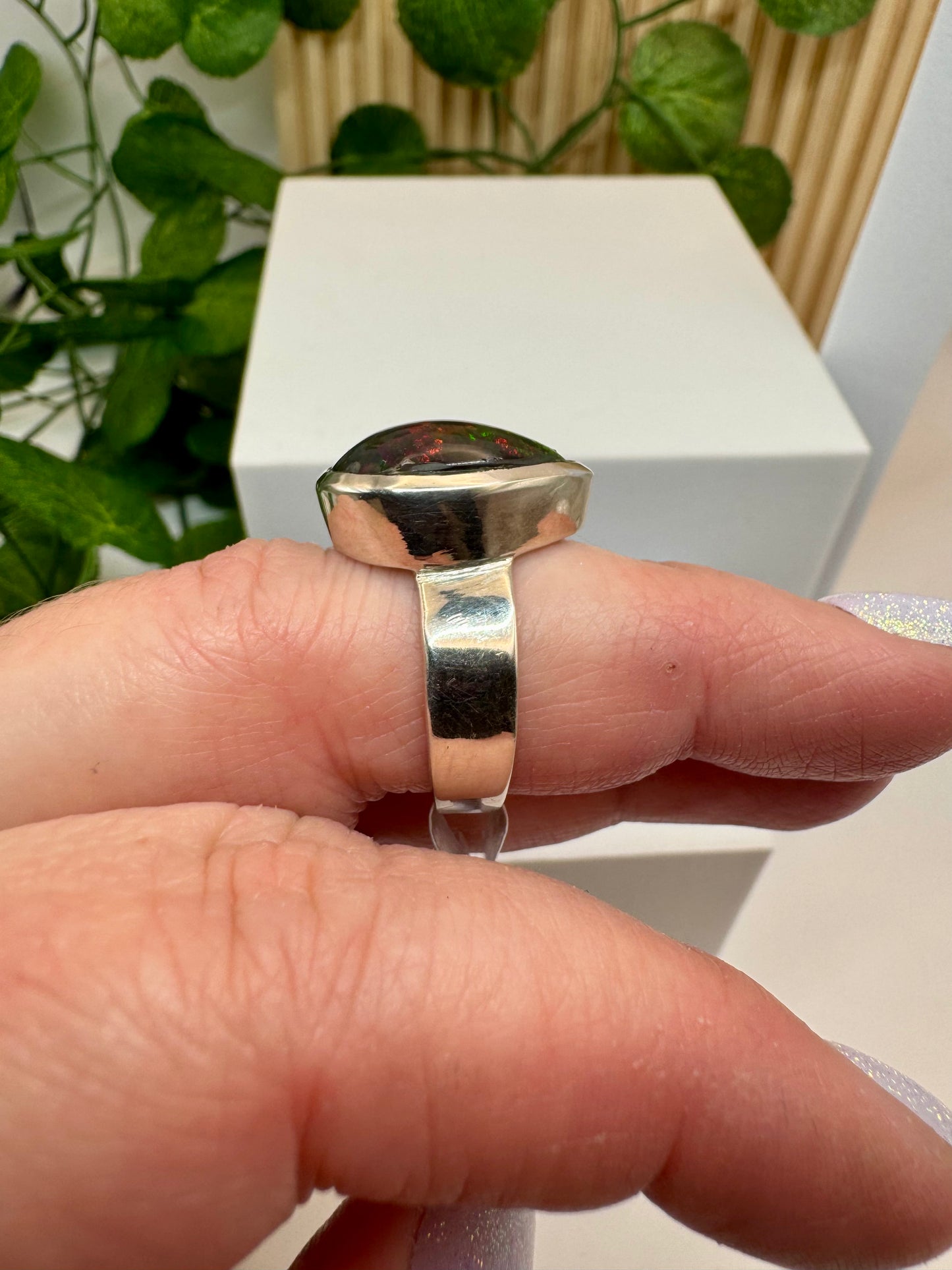 Bague Opale Noire taille 58