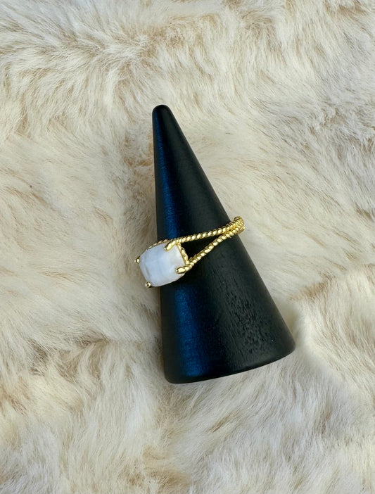 Bague Pierre de lune nacrée Argent 925