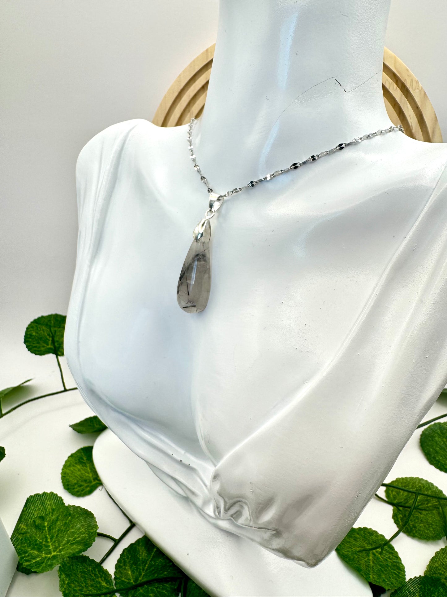 Pendentif Quartz Tourmaline goutte