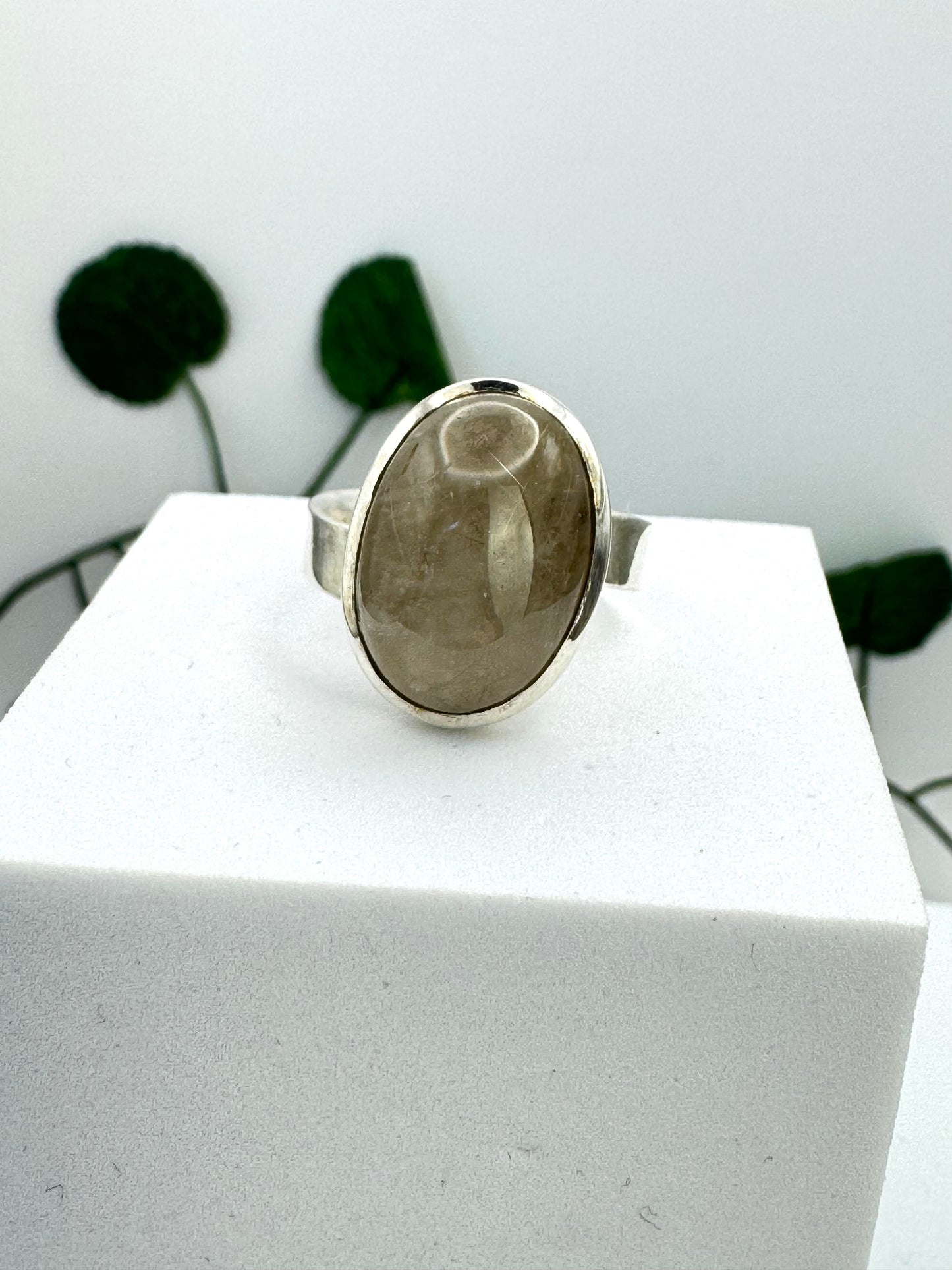 Bague Quartz Rutile Doré Fumé