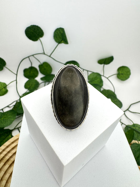 Bague Obsidienne Doré