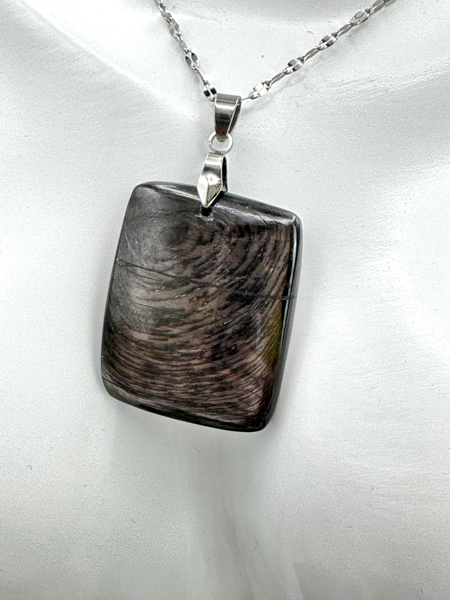 Pendentif Hypersthène rectangulaire