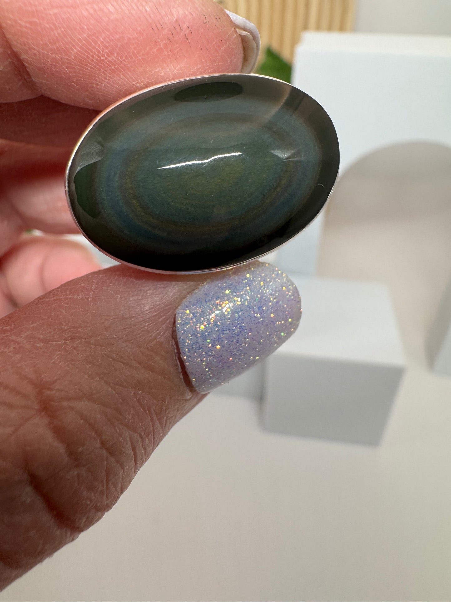 Bague réglable Obsidienne Œil Céleste
