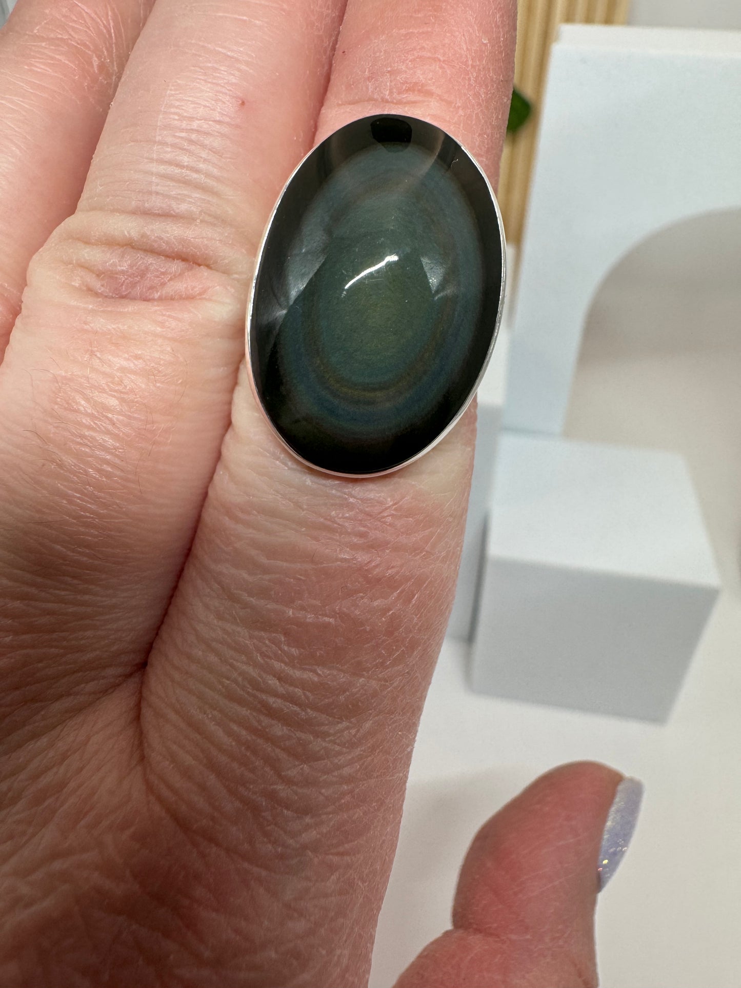 Bague réglable Obsidienne Œil Céleste