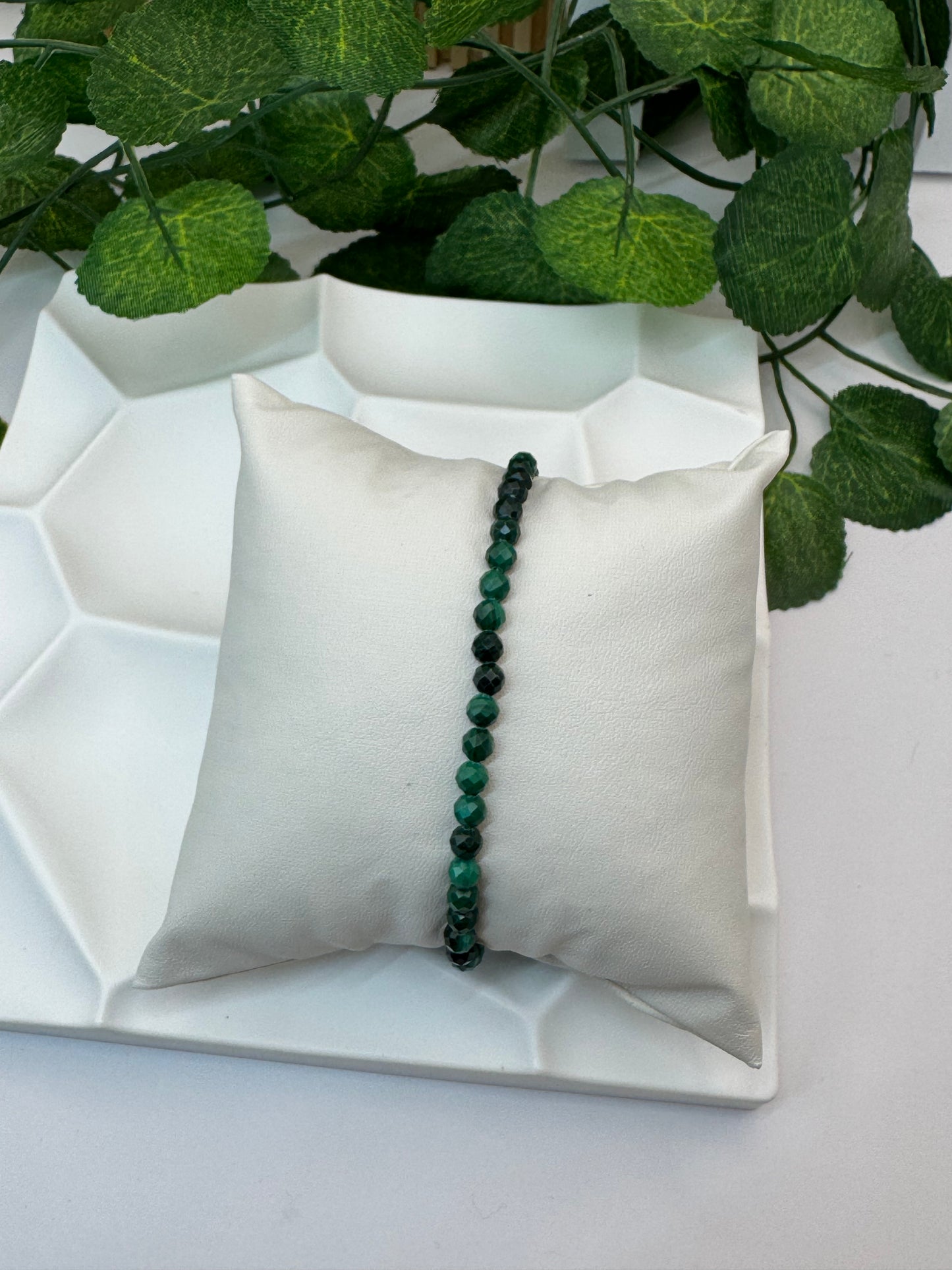 Bracelet Malachite facetté 4mm