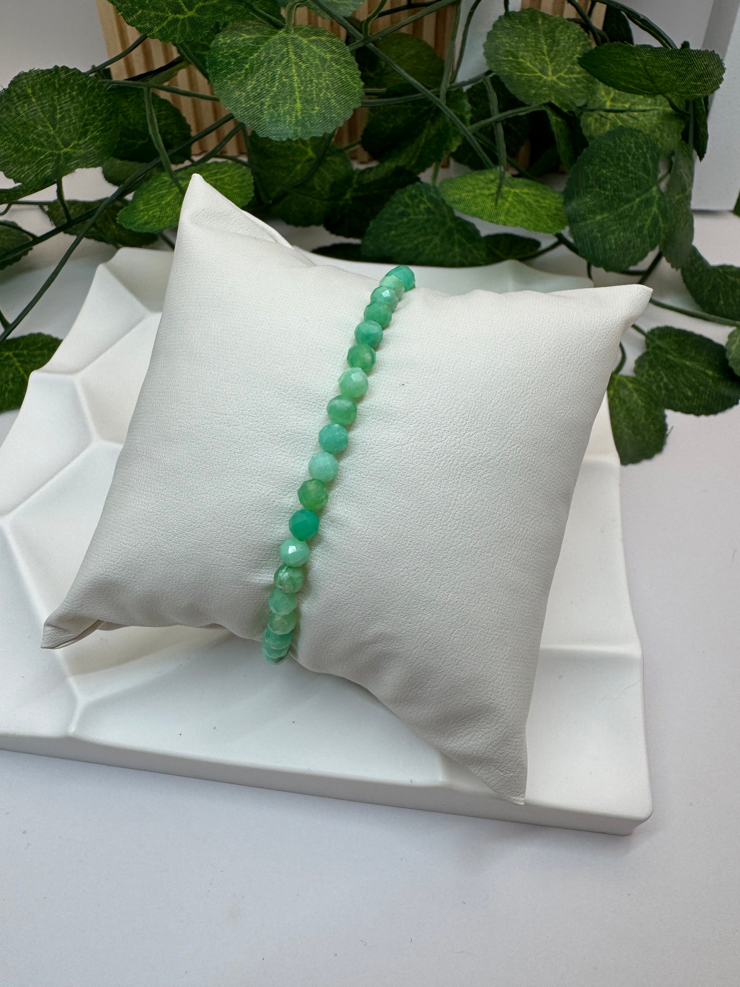 Bracelet Chrysoprase facetté 4mm