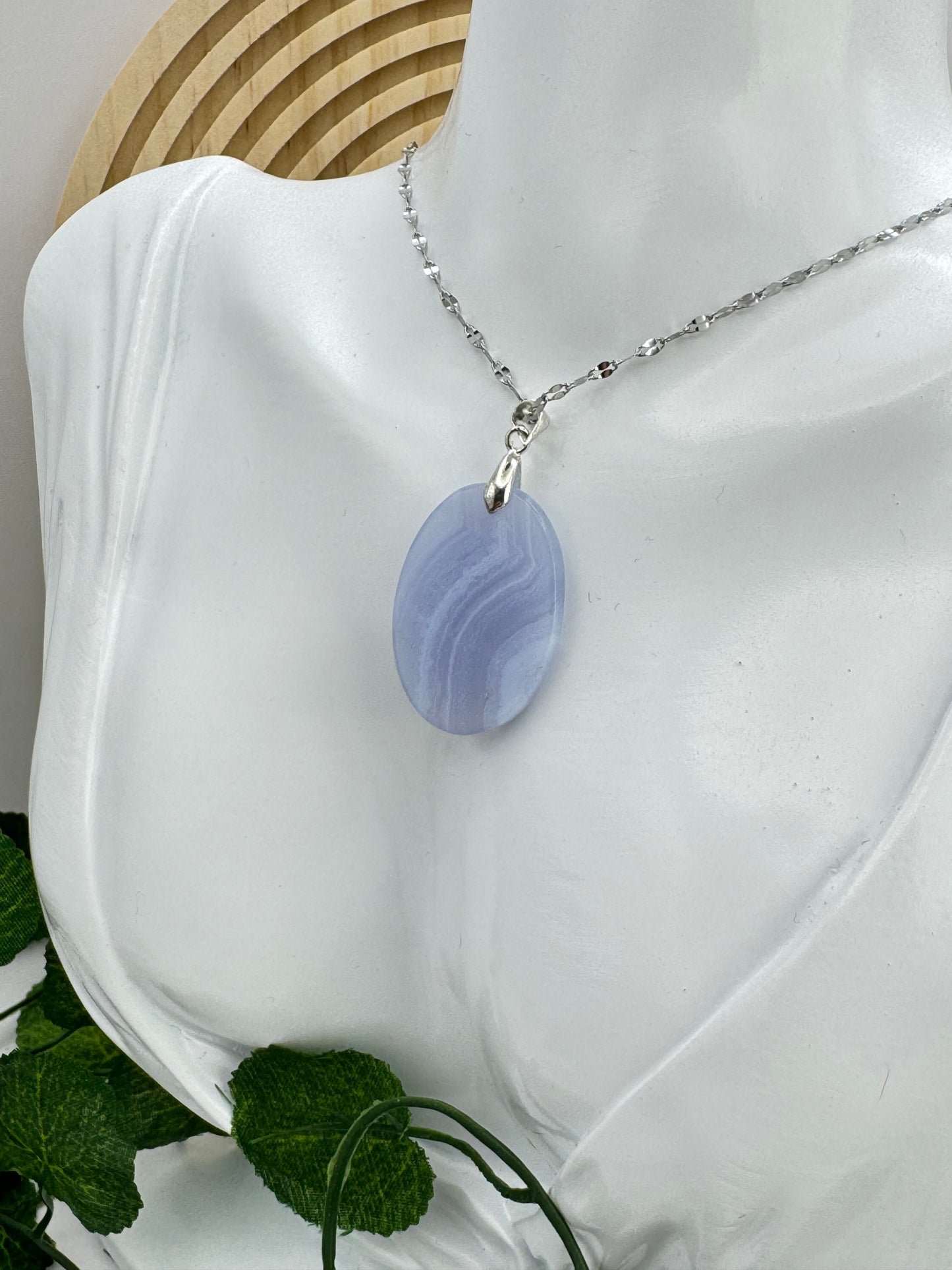 Pendentif Calcédoine Ovale