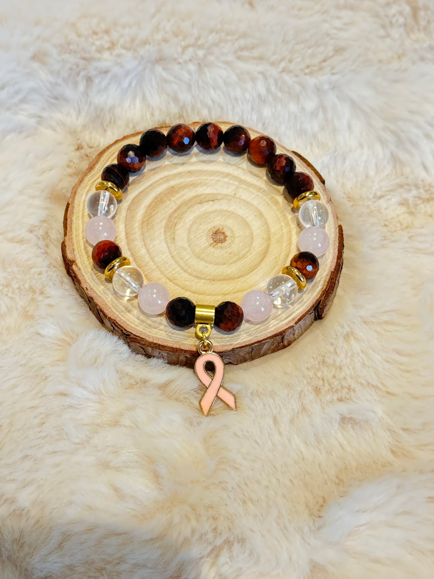 Bracelet Octobre Rose "Force Intérieure et Confiance"🌸8mm