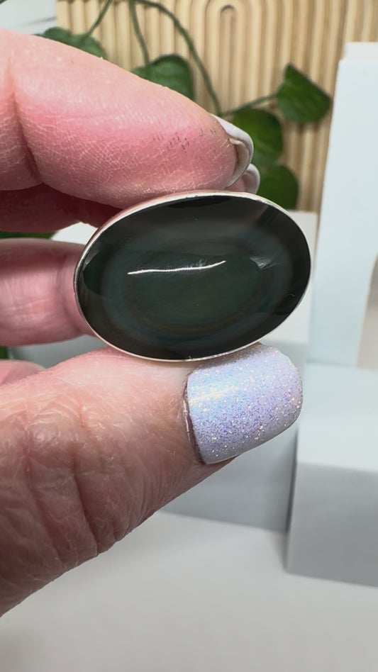Bague réglable Obsidienne Œil Céleste