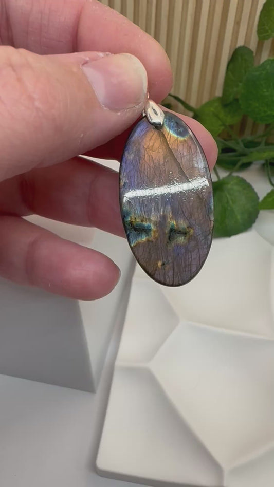 Pendentif Labradorite Multicolore