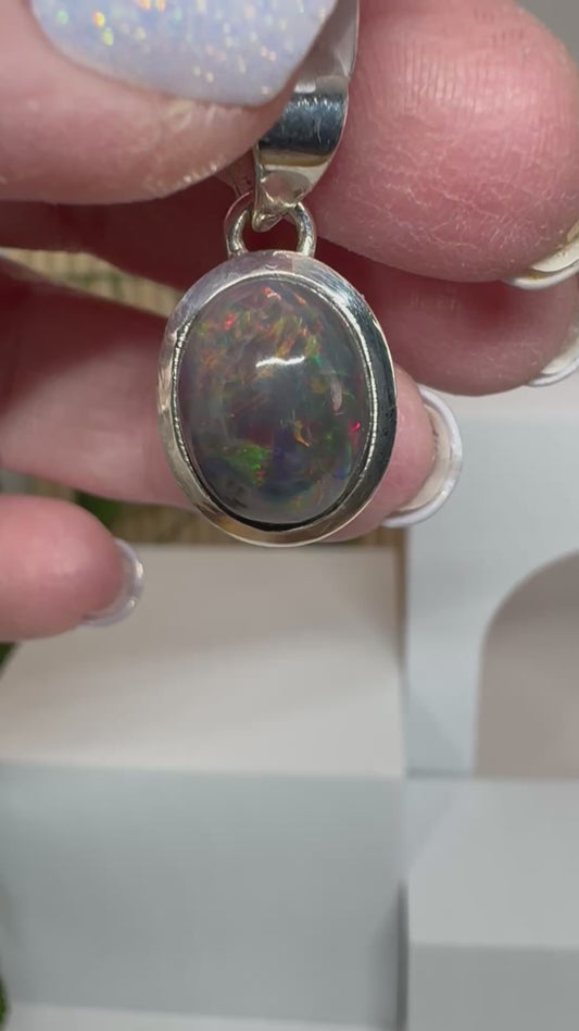 Pendentif Opale Fumé